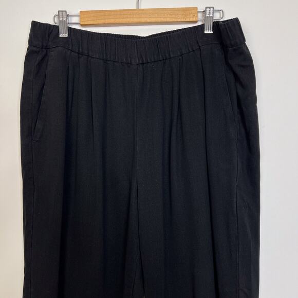 Eileen Fisher Black Elastic Waist 100% Tencel Pants Size Large - Picture 2 of 9